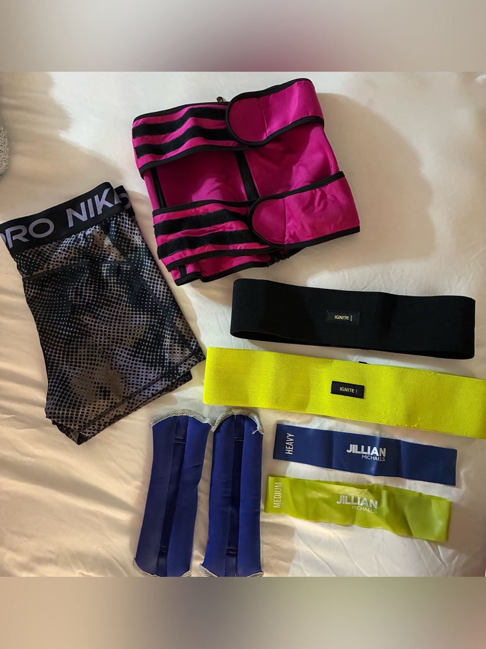 Workout Bundle! Thigh Bands, Nike Pros, Ankle Weights!